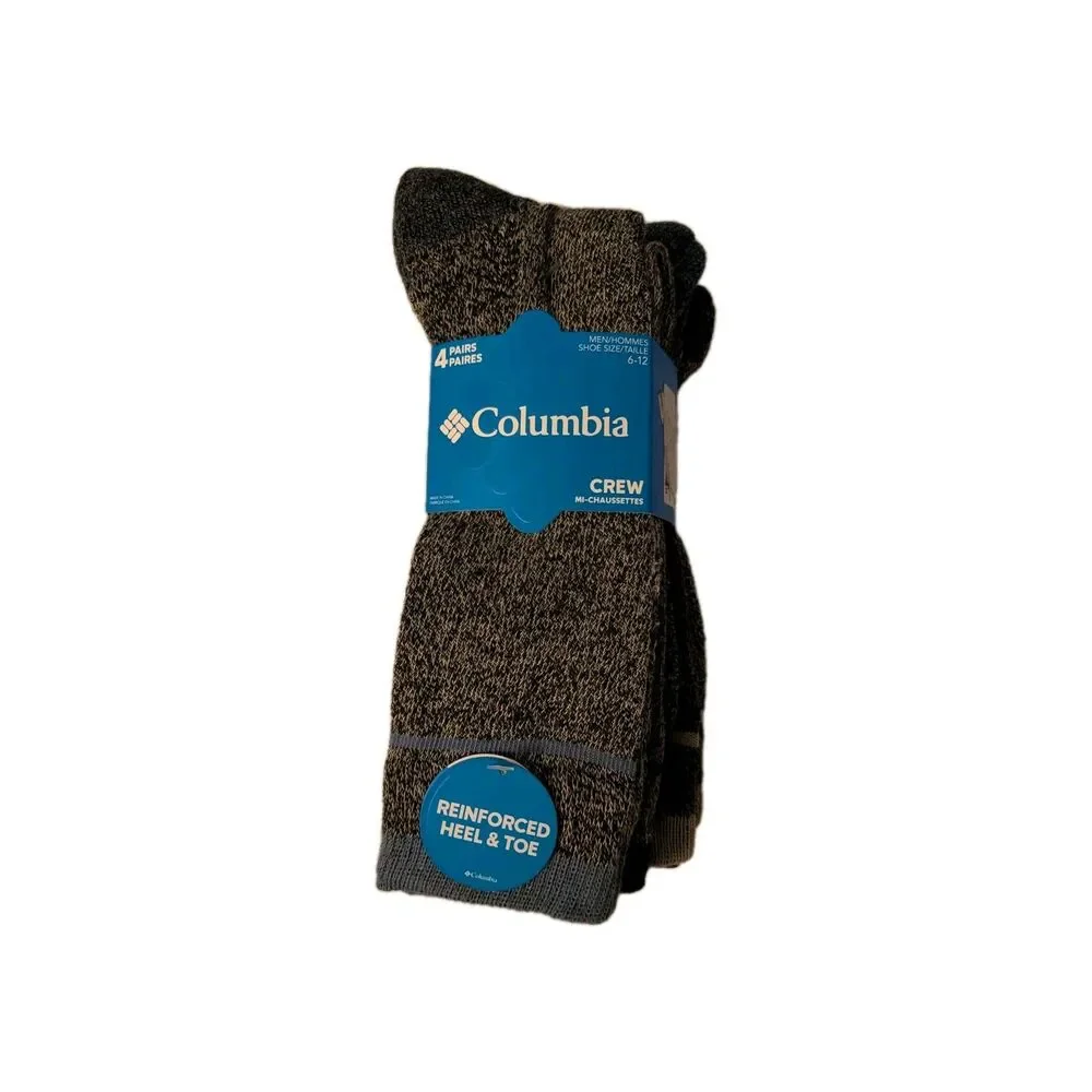 New Columbia Socks Men’s 4 Pair Blue & Gray Crew Socks Activewear 6-12